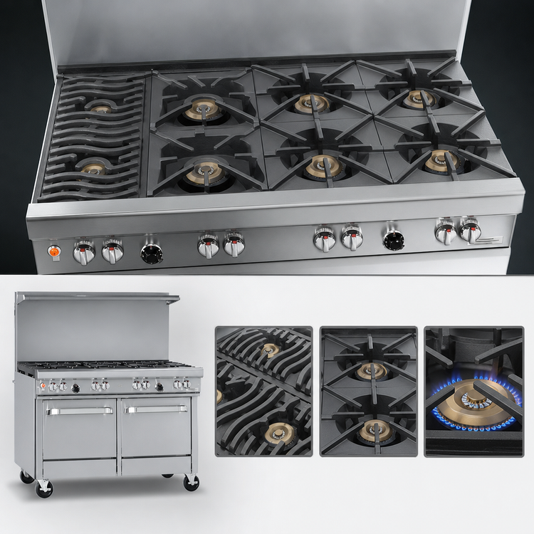 Product image #3 for Southbend Ultimate 48-Inch Commercial Gas Restaurant Range with 7 Burners, Convection Oven, and Cabinet Base