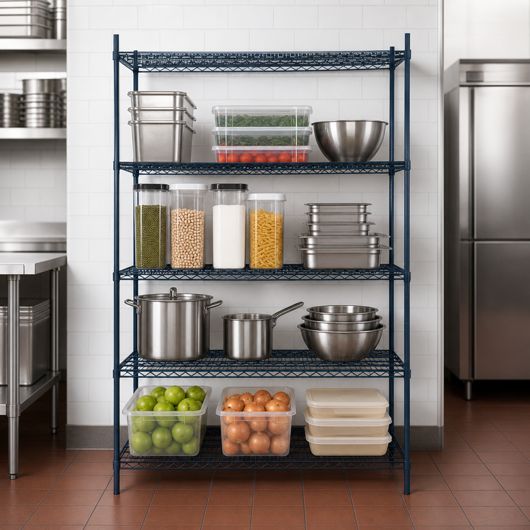 Product image #3 for Mixrite 36-Inch x 24-Inch 4-Shelf Epoxy Wire Shelving Unit with 74-Inch Posts