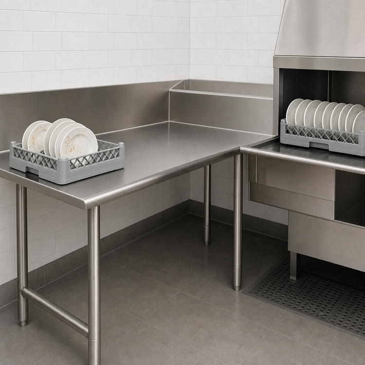 Product image #3 for John Boos Pro-Bowl L-Shaped Soiled Landing Dishtable, 96-Inch Corner-to-End, Left-to-Right