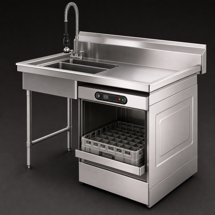 Product image #3 for Eagle Group Spec-Master Right-Side Undercounter Soiled Dishtable with Pre-Rinse Sink, 60 Inch