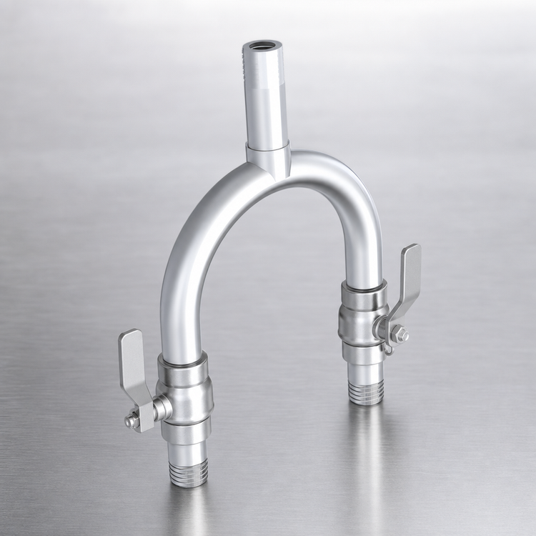 Product image #3 for Krowne Stainless Steel Beer Y Assembly with Shut Off Valves