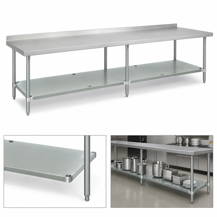 Product image #3 for Advance Tabco Galvanized Work Table Undershelf for 132" x 30" Tables
