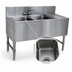Thumbnail image #3 for Advance Tabco Prestige Stainless Steel 2-Compartment Underbar Sink Unit with Right Drainboard