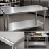 Thumbnail image #3 for Duke 18-Gauge 400 Series Stainless Steel Work Table with Galvanized Undershelf, 48 x 24 x 36 Inches