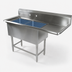 Thumbnail image #3 for John Boos Pro-Bowl 62-3/16-Inch Wide Commercial 2-Compartment Stainless Steel Sink with Right Drainboard