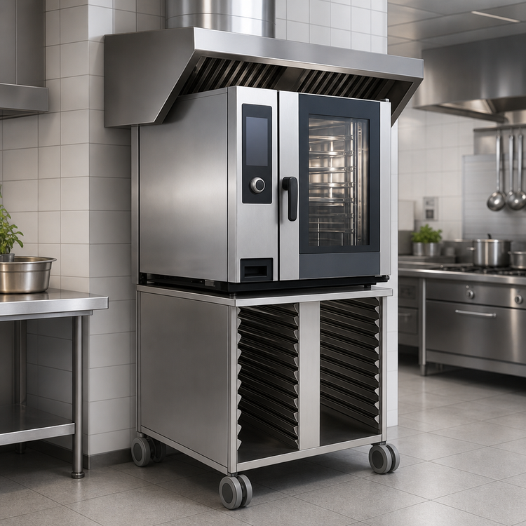 Product image #3 for RATIONAL UltraVent US III Extra-Height Mobile Oven Stand for SelfCooking Center 61 / CombiMaster Plus 61