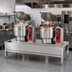 Thumbnail image #3 for Vulcan Dual 12-Gallon Electric Tilting Kettle/Stand Assembly with 64-Inch Stainless Steel Stand