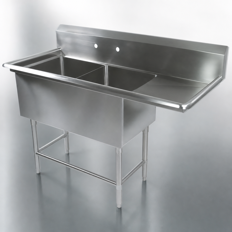Product image #3 for John Boos Pro-Bowl 2-Compartment Stainless Steel Sink with Right Drainboard