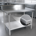 Thumbnail image #3 for John Boos Stallion Stainless Steel Work Table with 5-Inch Backsplash, Safety Edge, and Adjustable Undershelf, 60 x 24 Inches