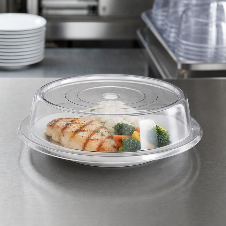 Product image #3 for Vollrath Safe-Stack® Clear Polycarbonate Round Plate Cover for 12-Inch Plates