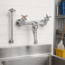 Thumbnail image #3 for Klinger's Trading Wall-Mount Mop Sink Service Faucet with 6-1/2 Inch Threaded Hose Spout, 8 Inch Centers and Vacuum Breaker