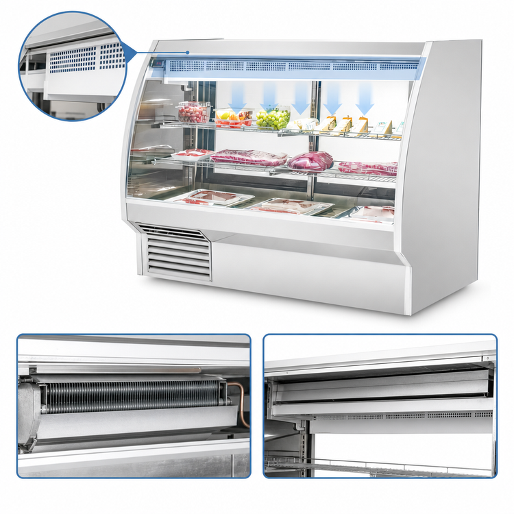 Product image #4 for Migali Competitor Series® 72-Inch Full-Service Curved Glass Refrigerated Deli Display Case, 34.5 Cu. Ft.