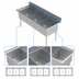 Thumbnail image #3 for Sapphire Manufacturing SMS1515-3 3-Compartment Stainless Steel Commercial Sink, 50-Inch Wide, with 9-3/4-Inch Backsplash