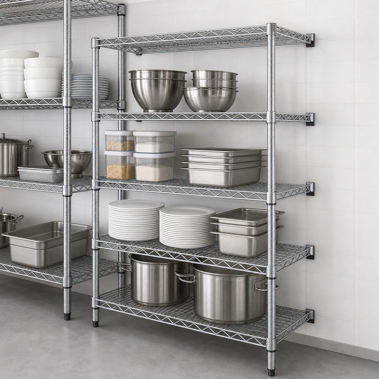 Product image #3 for Eagle Group 4-Tier Chrome-Plated Wire Add-On Shelving Unit, 24 x 21 x 63 Inches