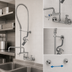 Thumbnail image #3 for T&S Brass EasyInstall 8-Inch Wall Mount Pre-Rinse Unit with Add-On Faucet, 18-Inch Double Joint Swing Nozzle, and 0.65 GPM Spray Valve