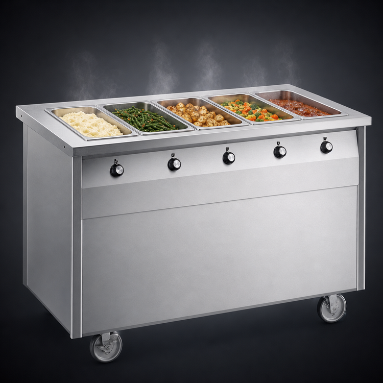 Product image #3 for Randell Custom & Serving 72-Inch Electric Mobile Modular Hot Food Table with 5 Sealed Wells