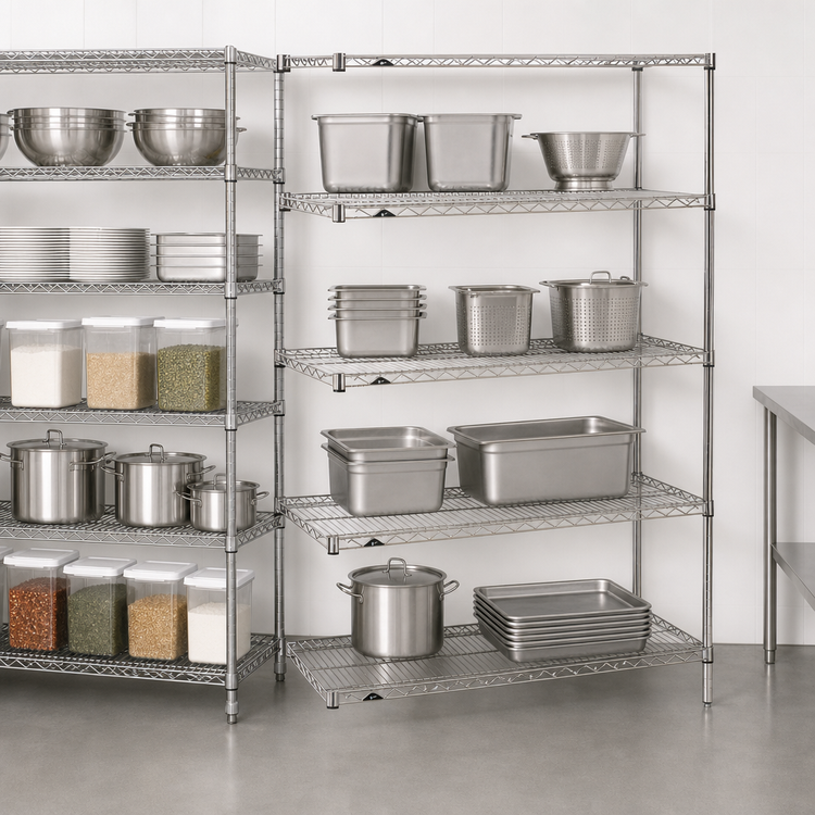 Product image #3 for Metro Super Erecta Chrome Plated 5-Shelf Add-On Wire Shelving Unit, 72W x 24D x 74H