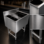 Thumbnail image #3 for Steel Works Stainless SWIB182412 Underbar Ice Chest, 24 x 18 x 33 1/8 Inch, 80 lb Capacity, 304 Stainless Steel, 3 1/8 Inch Backsplash