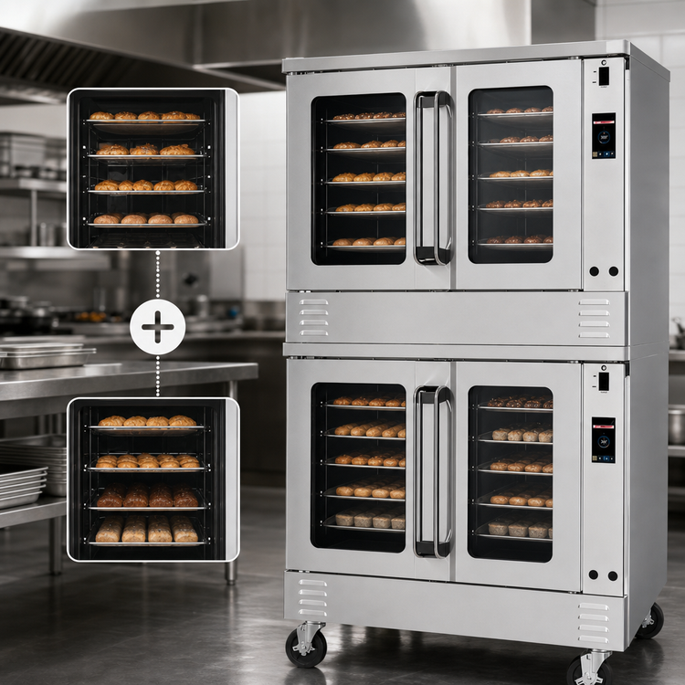 Product image #3 for Platinum Double-Deck Full-Size Electric Convection Oven, Standard Depth, 7.5 kW Per Deck, Touch Controls, Dependent Doors