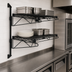 Thumbnail image #3 for Quantum Wall-Mount Cantilever Double Shelf Wire Shelving Unit, 24 x 12 Inches, Black Epoxy