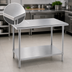 Thumbnail image #3 for Advance Tabco 84 x 30-Inch Flat Top Stainless Steel Work Table with Adjustable Undershelf