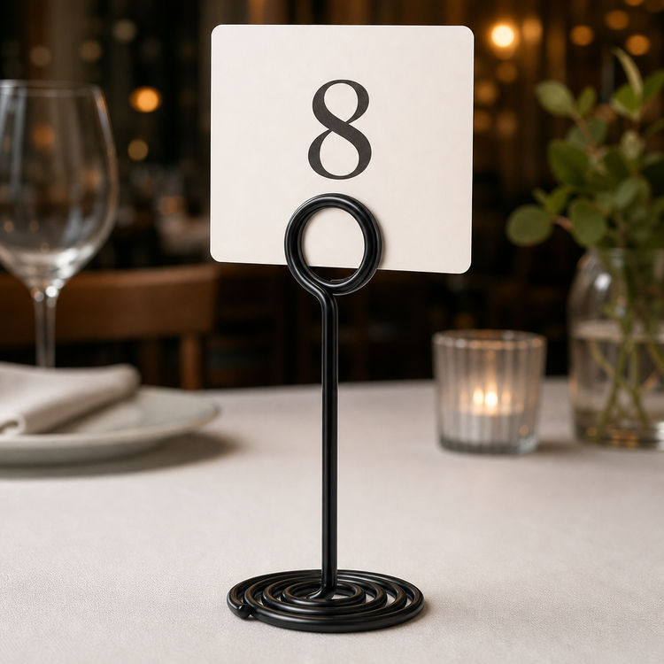 Product image #3 for 6-Inch Black Wire Loop Table Number Stand with Swirl Base