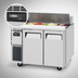 Thumbnail image #3 for Turbo Air J Series 48-Inch Two-Section Sandwich/Salad Prep Table Refrigerator, 12-Pan, Self-Contained