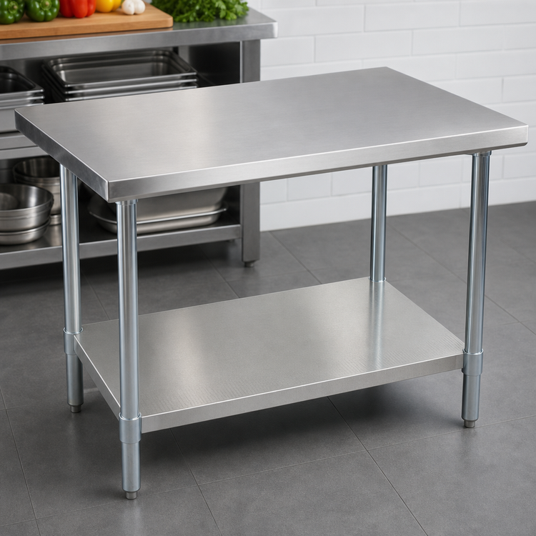 Product image #3 for BK Resources 60-Inch x 30-Inch Stainless Steel Work Table with Adjustable Undershelf
