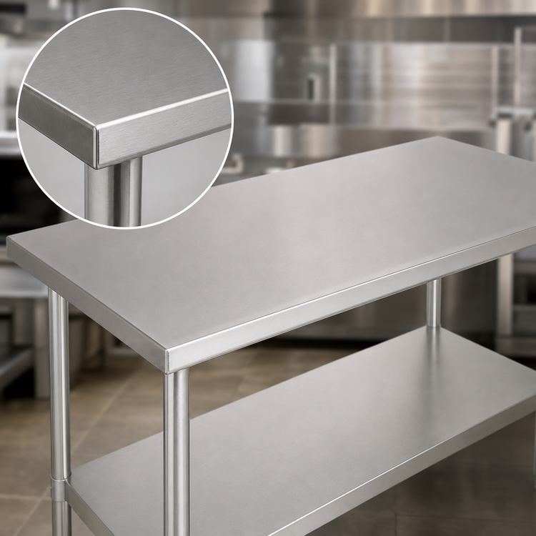 Product image #3 for John Boos Stallion 30-Inch x 24-Inch Budget Stainless Steel Top Work Table with Adjustable Undershelf