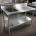 Thumbnail image #3 for John Boos 60-Inch x 30-Inch Stainless Steel Work Table with Left Prep Sink, 5-Inch Backsplash, Undershelf, and Faucet