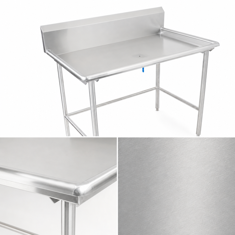 Product image #3 for John Boos Open-Base Stainless Steel Dish Sorting Table with 10-Inch Rear Riser, 48-7/8 In. W x 30-3/8 In. D