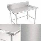 Thumbnail image #3 for John Boos DST6R10-3049SBW-X Dish Sorting Table, Open Base, 16-Gauge 300 Series Stainless Steel, 10-Inch Rear Riser, 48-7/8 x 30-3/8 Inch
