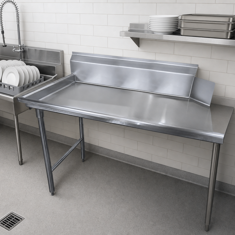 Product image #3 for Advance Tabco Straight Clean Dishtable, Right-to-Left, 119 x 30 Inches, 10-1/2-Inch Backsplash