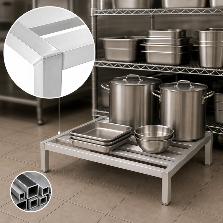 Product image #3 for New Age Heavy-Duty Aluminum Dunnage Rack, 36 Inch x 24 Inch x 12 Inch, 2000 lb Capacity