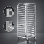 Thumbnail image #3 for Channel Manufacturing 406A 18-Pan End-Load Bun Pan Rack, All-Welded Aluminum, 20.5 x 26 x 64 Inches, 5-Inch Swivel Casters