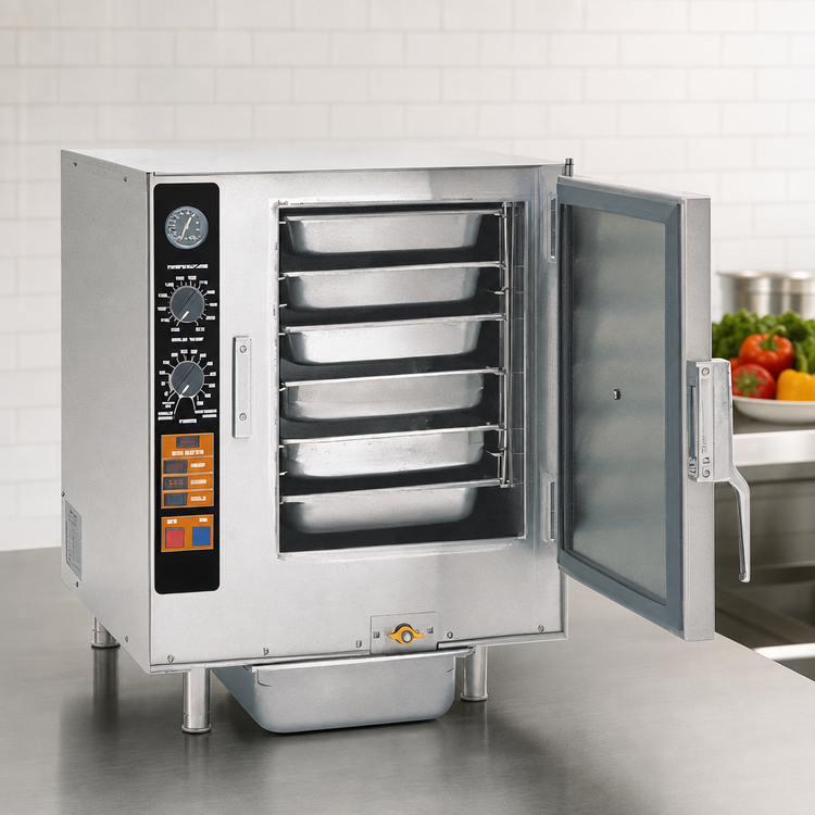 Product image #3 for Intek Boilerless Connectionless Countertop Electric Convection Steamer, 6-Pan Capacity, 240V, 3-Phase