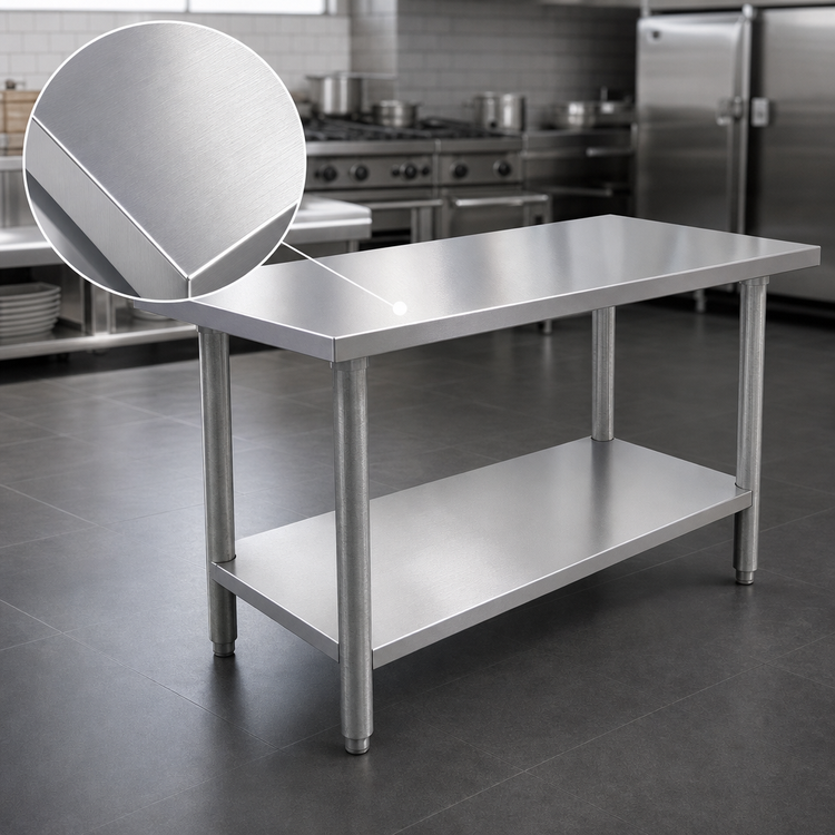 Product image #3 for Omcan USA 48 Inch x 24 Inch Stainless Steel Work Table with Undershelf