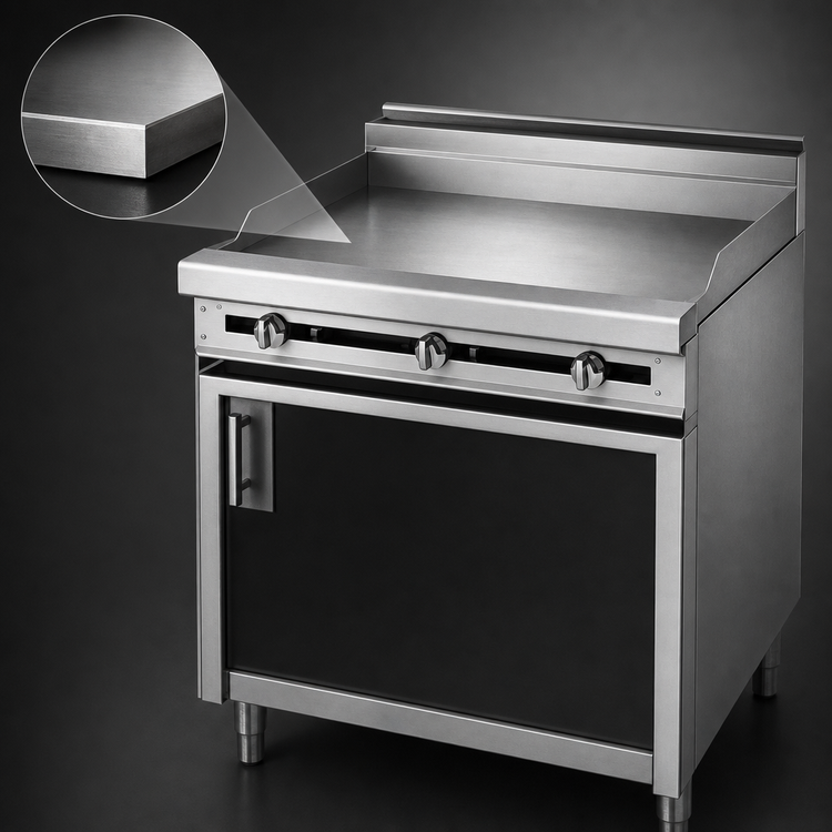 Product image #3 for Titan JTRH-48G Heavy Duty 48 Inch Cabinet Base Gas Griddle Range with Manual Controls
