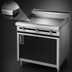 Thumbnail image #3 for Titan JTRH-48G Heavy Duty 48 Inch Cabinet Base Gas Griddle Range with Manual Controls