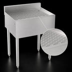 Thumbnail image #3 for Krowne Silver Series 18-GS24 24-Inch Stainless Steel Underbar Drainboard with 3-Inch Backsplash, Freestanding Open Base