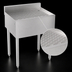 Thumbnail image #3 for Krowne Silver Series 24-Inch Stainless Steel Underbar Drainboard with 3-Inch Backsplash