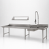 Thumbnail image #3 for Eagle Group Straight Right-to-Left Soiled & Clean Dishtable Package with 20 x 20 x 5 Pre-Rinse Sink