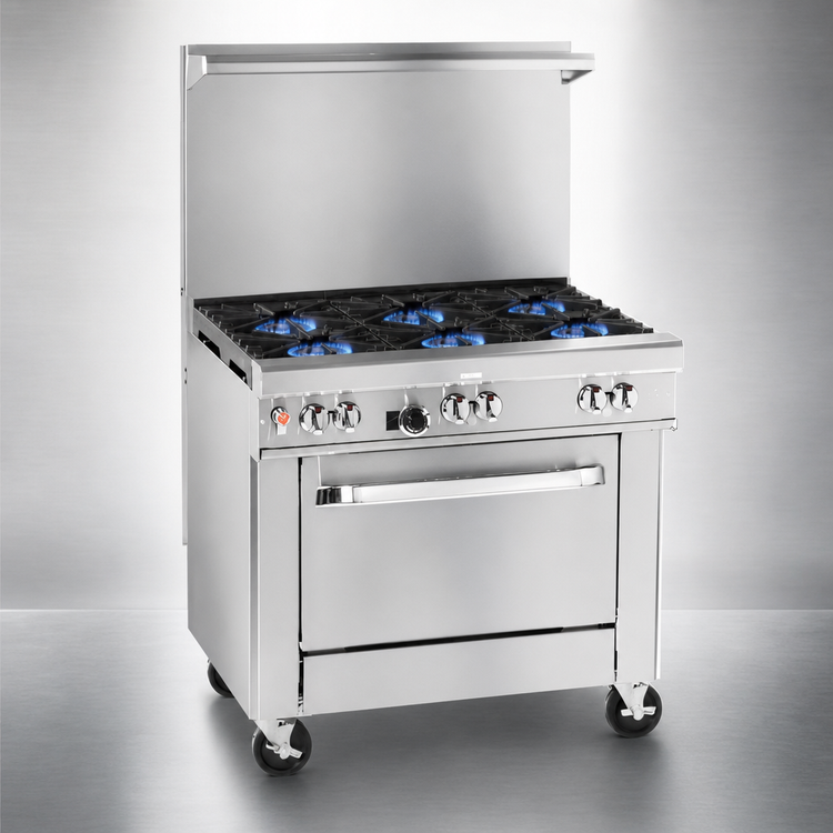 Product image #3 for Southbend Ultimate 24-Inch Gas Restaurant Range with 4 Open Burners, Cabinet Base, and Hi Shelf