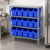 Thumbnail image #3 for Quantum Heavy-Duty Stationary Wire Shelving Unit with 4 Shelves and 15 Bins, 36 x 12 x 39 Inches