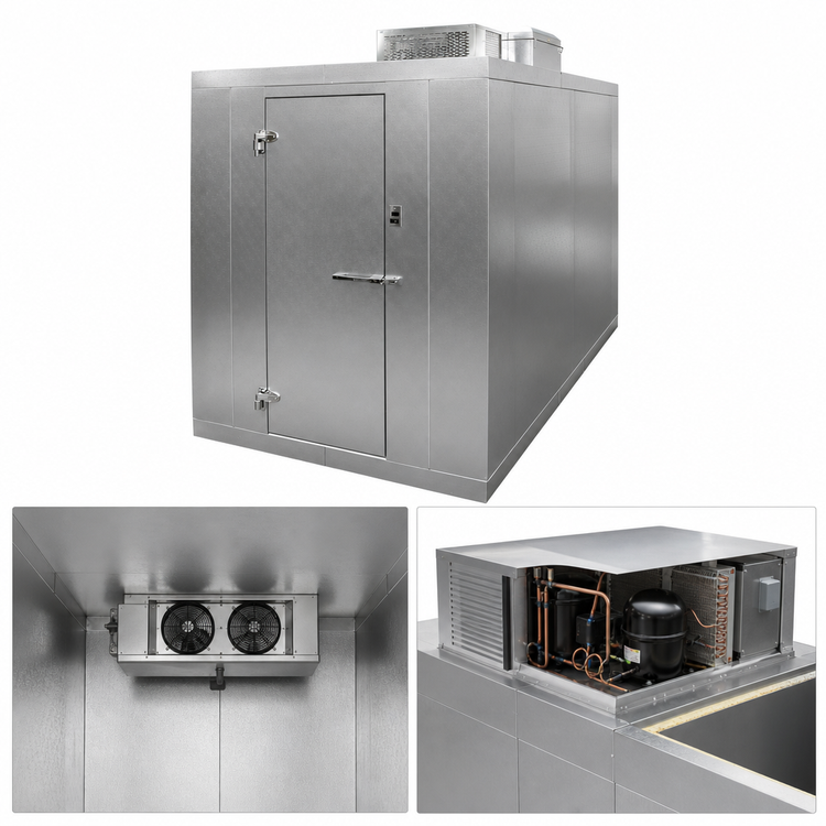 Product image #3 for Master-Bilt QS Series Indoor -10°F Walk-In Freezer, 6' x 8' x 7'7" H, With Floor, R290 Capsule Pak ECO Refrigeration