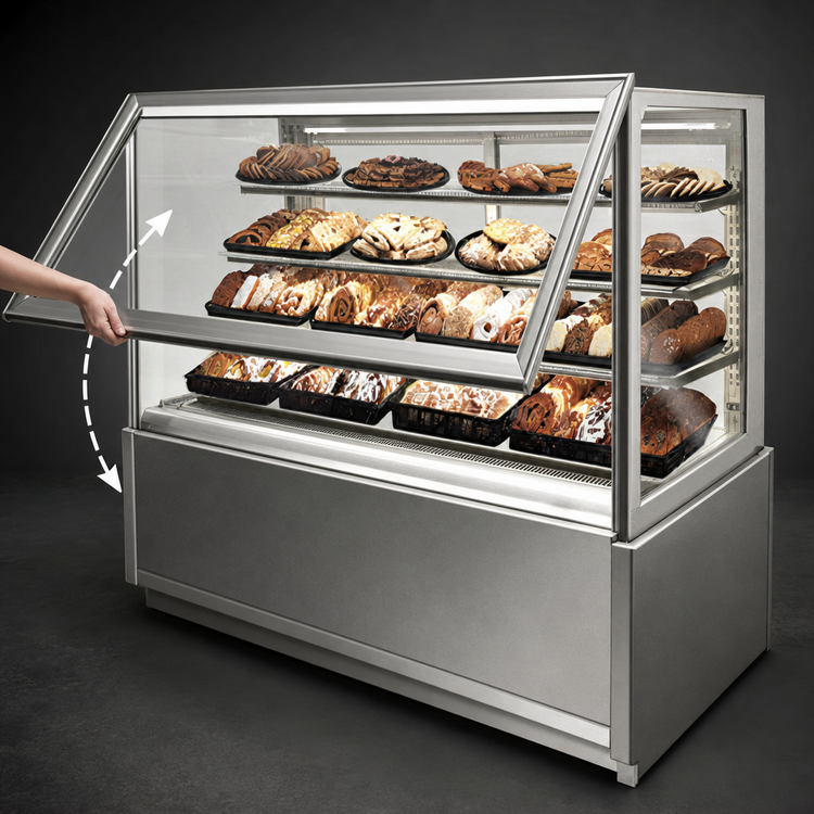 Product image #3 for Federal Industries Italian Glass Series 60-Inch Floor Standing Full-Service Non-Refrigerated Pastry Display Case