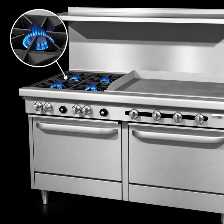 Product image #3 for Southbend S-Series 60-Inch Commercial Gas Range with 4 Open Burners, 36-Inch Griddle, and 2 Standard Ovens