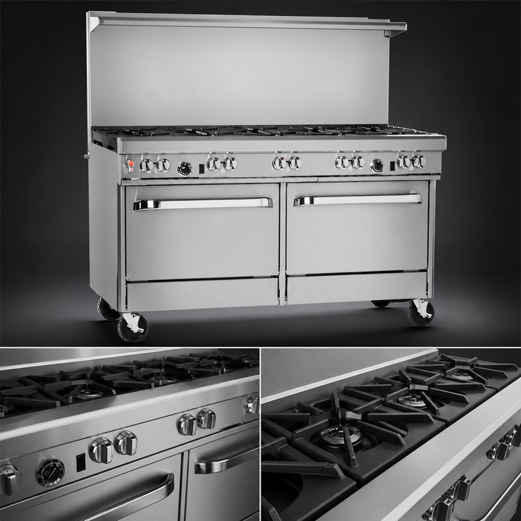 Product image #3 for Southbend Ultimate 60-Inch Gas Restaurant Range with 4 Open Burners, 36-Inch Charbroiler, Convection Oven and Cabinet Base