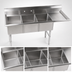 Thumbnail image #3 for Klinger's Trading Economy 3-Compartment Stainless Steel Sink with 24-Inch Right Drainboard