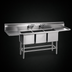 Thumbnail image #3 for Eagle Spec-Master FN Series Three-Compartment Stainless Steel Sink, 63 x 27 Inches, No Drainboards